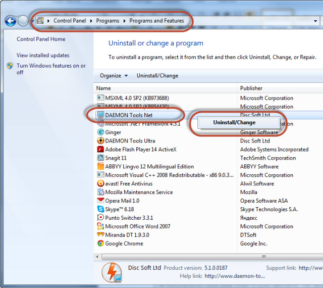 removing daemon tools